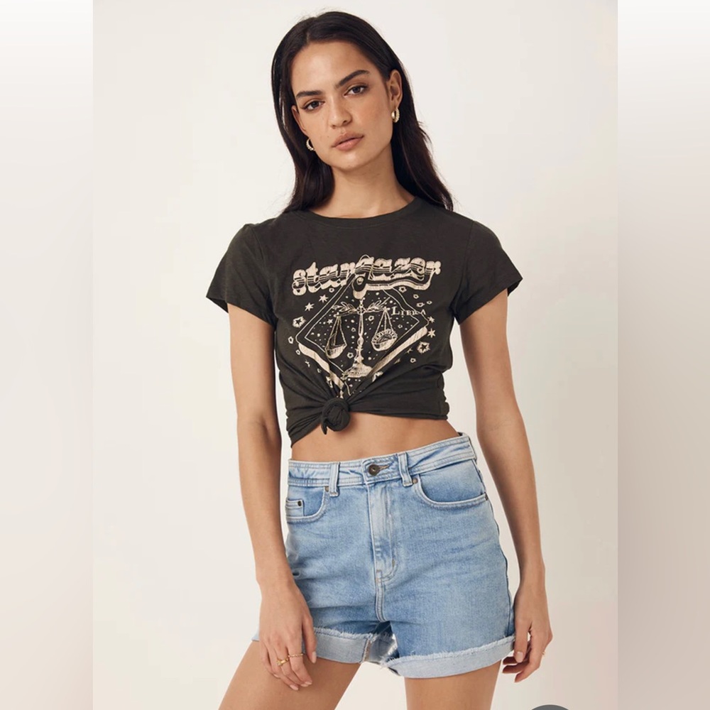 Spell & The Gypsy Collective Star Gazer Tee Libra-Charcoal
